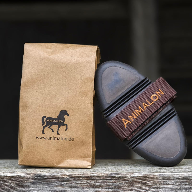 Animalon basic set | Brush brush, curry comb, root brush, tail & mane brush & hoof brush | Basic equipment for daily horse care (brown) brown - PawsPlanet Australia