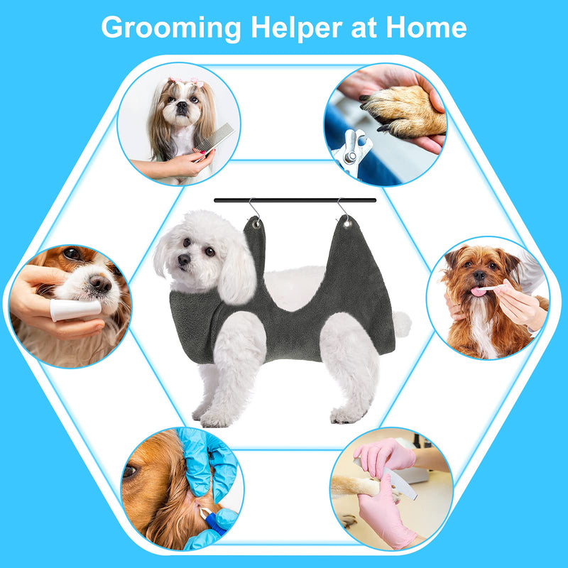 Saintrygo 11 Pieces Pet Grooming Hammock Helper for Pet, Breathable Dog Hammock Restraint Bag with Hook Nail Clipper Trimmer Nail File Comb for Bathing Washing Grooming and Trimming Nail (Small) - PawsPlanet Australia