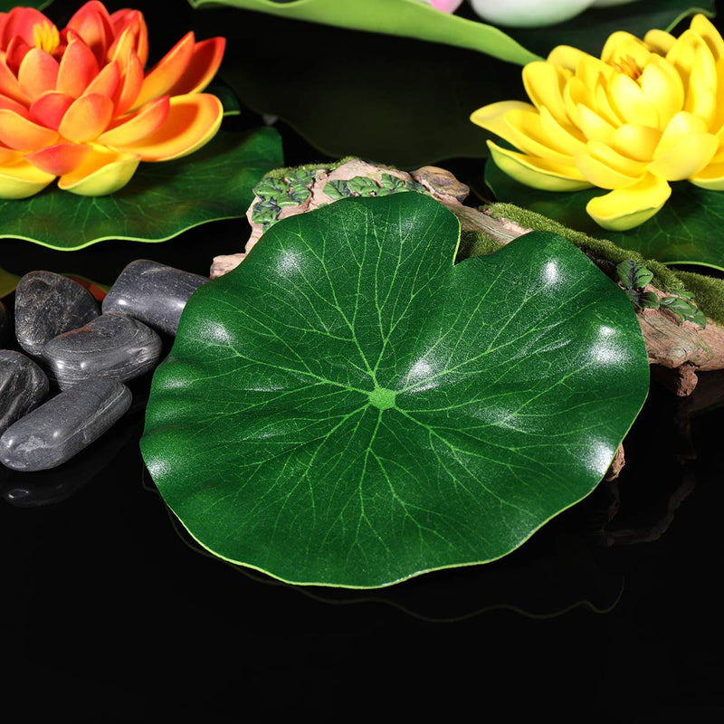 [Australia] - TINKSKY 18CM Floating Pool Decoration Water Decorative Aquarium Fish Pond Scenery Lotus Leaf,Pack of 10 (Green) 