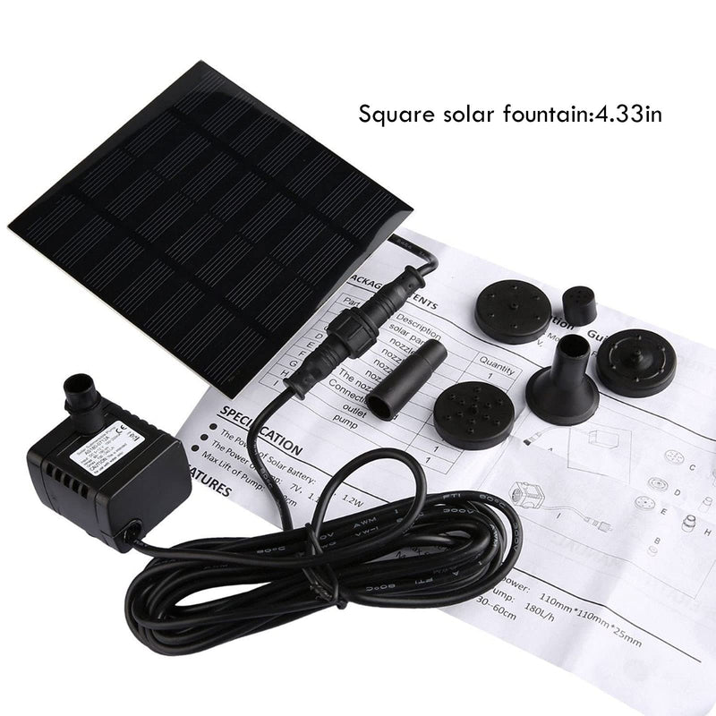 Jroyseter Solar Fountain Pump, Mini Solar Powered Water Fountain, Garden Floating Solar Powered Water Feature Pump with 4 Nozzles Solar Panel Kit Water Pump for Pond,Fountain - PawsPlanet Australia