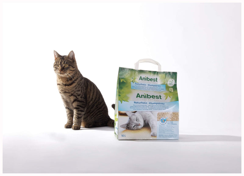 Anibest cat litter, clumping litter granules for cats, 100% natural & odor-binding litter, absorbent & sustainable clumping litter for the cat litter box, easy to dose, 4.3 kg/10 l - PawsPlanet Australia
