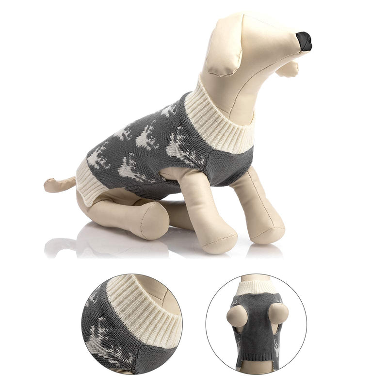 Hollypet Small Dog Jumper, Puppy Jumper Knitted Cat Jumper Sweater Warm Soft Puppy Clothes Winter Pet Coat for Cats Puppy Small Dogs (Deer,XS) XS Deer - PawsPlanet Australia