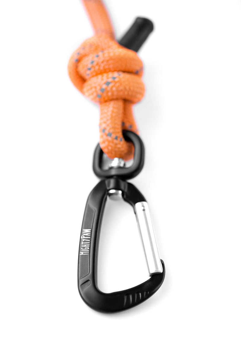 [Australia] - Mighty Paw Rope Dog Leash, Premium Climbers Rope, 6 Foot Long with Reflective Stitching, Climbers Carabiner Clip 6 Feet Orange 