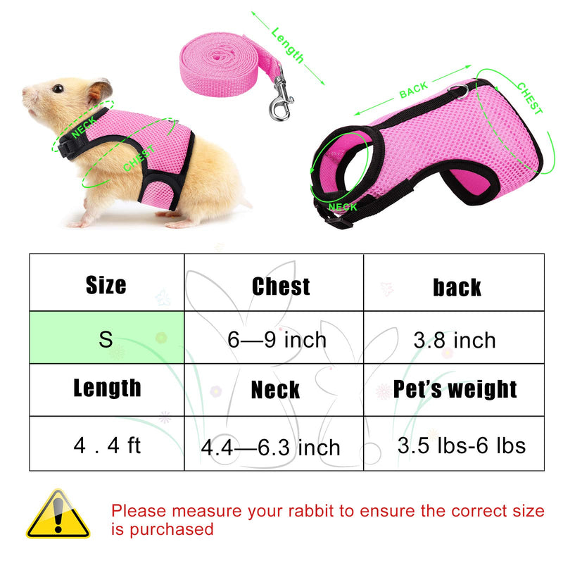 4 Pieces Rabbit Harness and Leash Set Bunny Leash Buckle Breathable Mesh Vest Rabbit Accessories for Kitten Puppy Small Pets Walking - PawsPlanet Australia