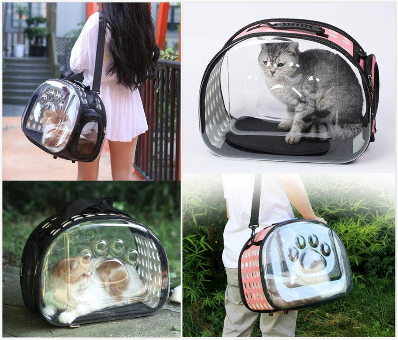 FREESOO Pet Carrier Bag Travel airline Handbag Dog Cat Puppy Rabbit Cage Transport (Large) L Black - PawsPlanet Australia