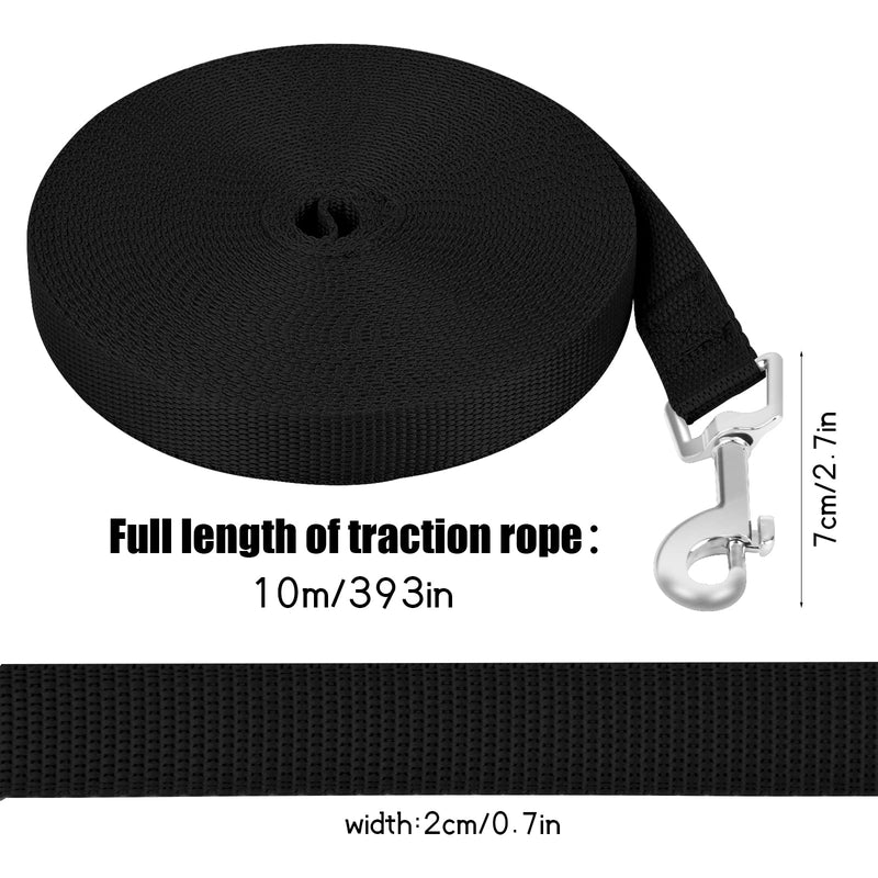 Mikihat towing leash for dogs, 10 m long towing leash, dog leash with hand strap, nylon, robust dog leash, training leash for large to small dogs (black). - PawsPlanet Australia