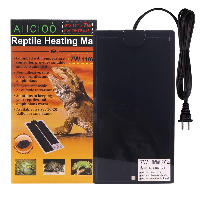 [Australia] - Aiicioo Upgrade Reptile Heat Mat with Thermostat - Adhesive Removable Under Tank Heat Mat Temperature Adjustable for 10-20 gal Tank Reptiles Amphibians Hermit Crab Snake Lizard 