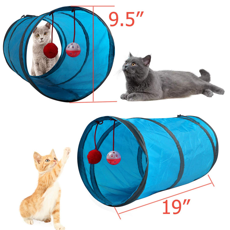 [Australia] - M JJYPET Retractable Cat Toy Wand, 12 Packs Interactive Cat Feather Toys, 9 Assorted Teaser Refills with Bell for Cat Kitten Blue 