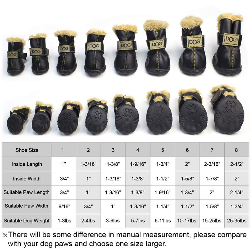 WINSOON Dog Australia Boots Pet Antiskid Shoes Winter Warm Skidproof Sneakers Paw Protectors 4-pcs Set Black Size 2 - PawsPlanet Australia