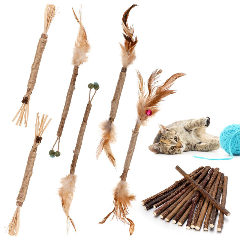 FRIUSATE Pack of 6 catnip sticks, 15 Matatabi cat chewing sticks, cat dental care toys, chewing sticks for cats, Silvervine sticks for cat dental care and against bad breath - PawsPlanet Australia
