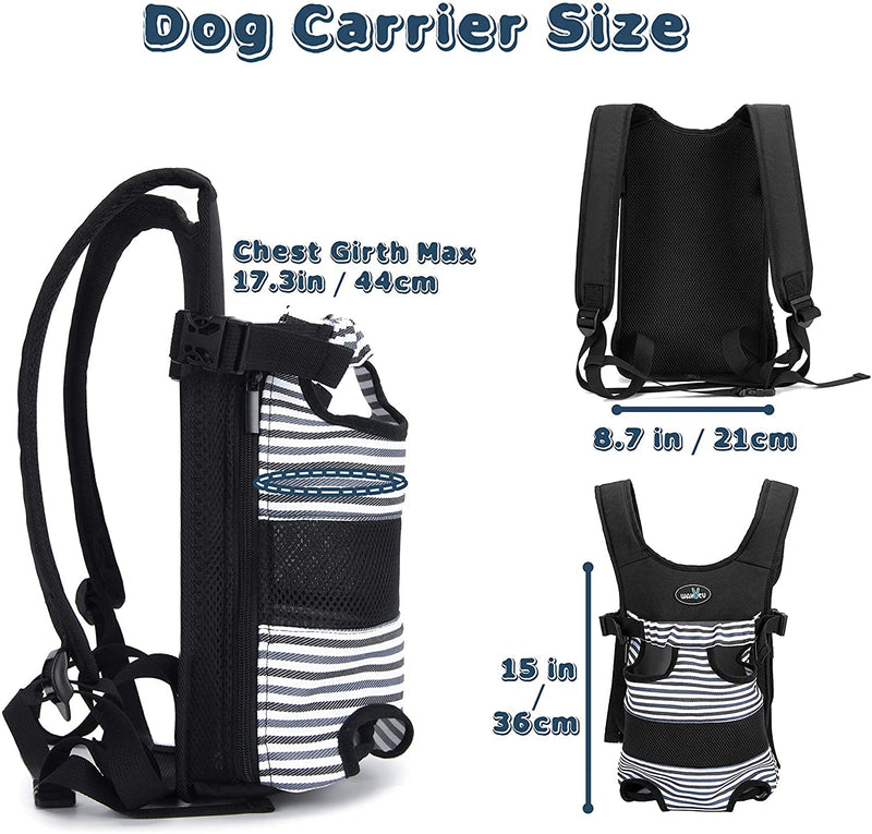 wakytu Dog Front Carrier Backpacks for Small Dogs, Legs Out Pet Carrier Sling Backpack with Adjustable Padded Ventilated Shoulder Straps, Easy-Fit for Traveling Hiking Camping for Dogs Cats Puppies - PawsPlanet Australia