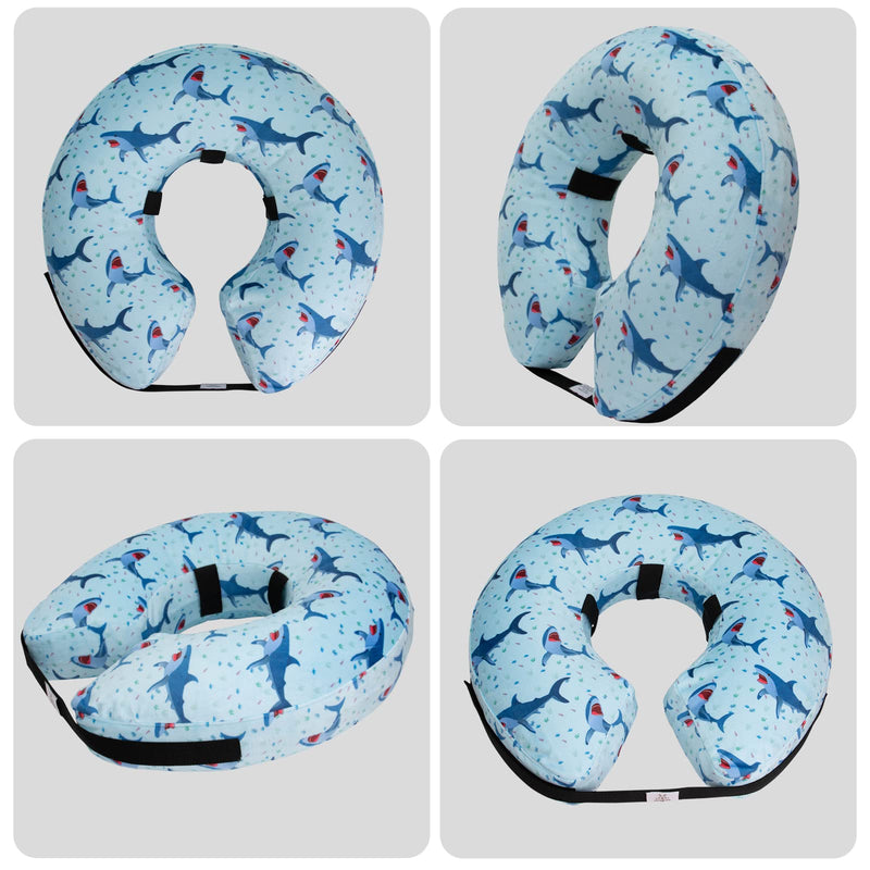CuteBone Inflatable Protective Collar with 2 Pack Soft Pet Recovery Cone Covers for Small/Medium/Large Dogs and Cats After Surgery GWB05XL-DE Shark Polyester - PawsPlanet Australia