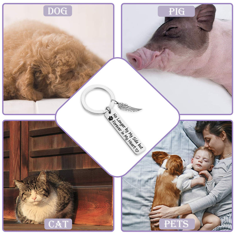 [Australia] - EIGSO Memorial Keychain No Longer by My Side But Forever in My Heart Loss Pet Gift Pet Lover Keychain Miss Jewelry for Her Him Cat Dog Charm Memorial Gifts forever in heart pet KR 