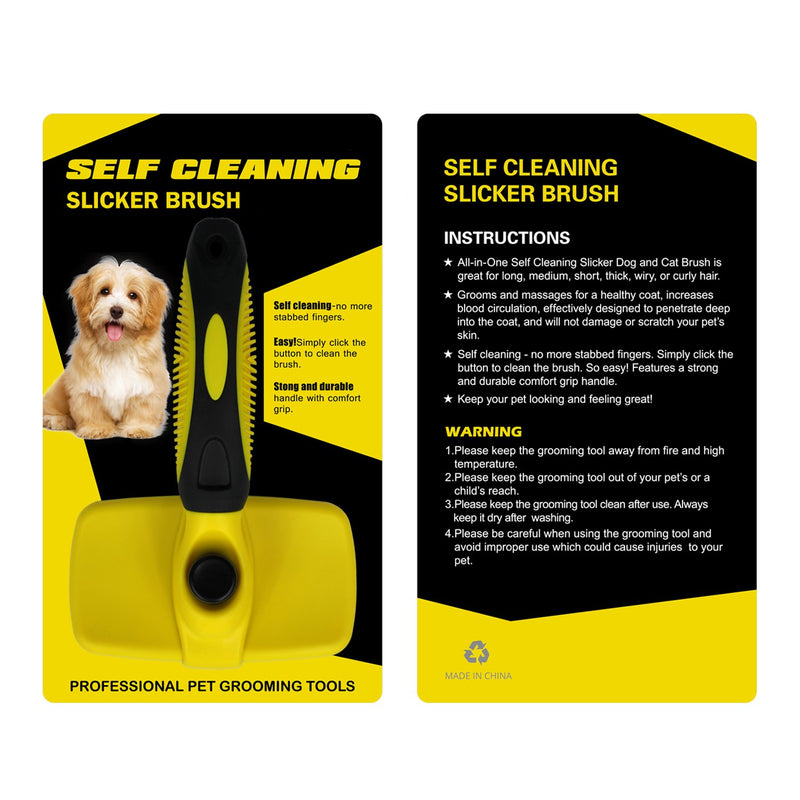 [Australia] - YUDOTE Dog and Cat Brush, Pet Shedding Grooming Tool, Remove Loose Undercoat Hair Self Cleaning Slicker Brushes Fits to Pets 