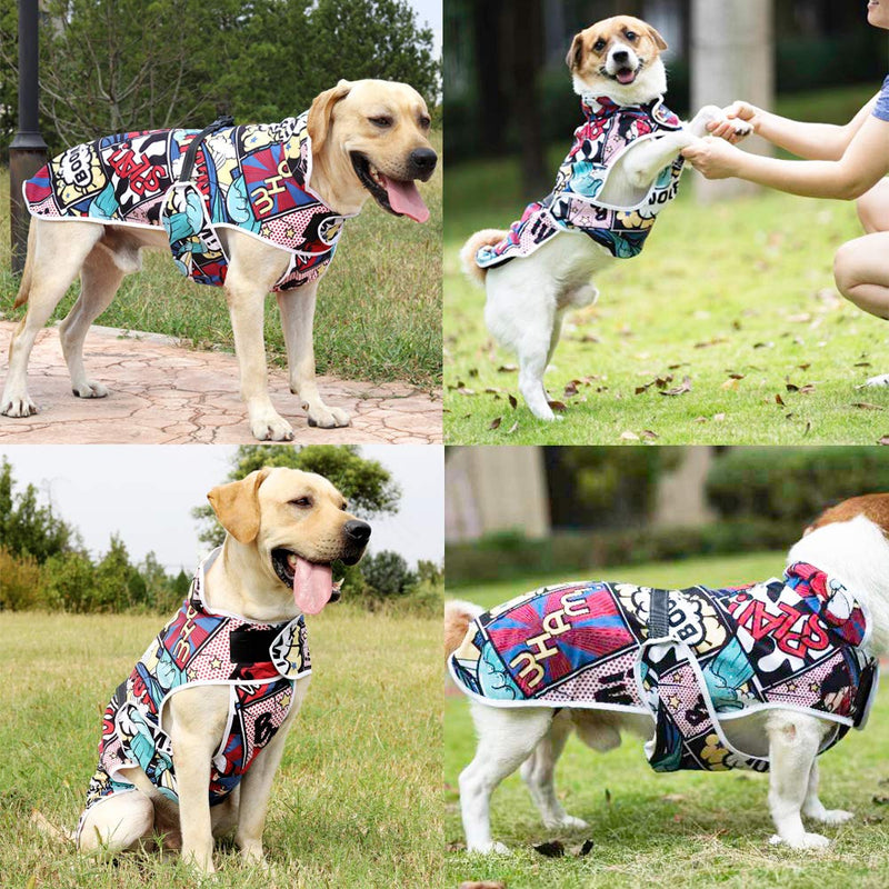 [Australia] - Surfing Style Dog Raincoat, Pet Lightweight Poncho, Lightweight Jacket for Large Medium and Small Dogs, Pet Clothes with Adjustable Straps Buckle and Harness Hole Surf Hero 