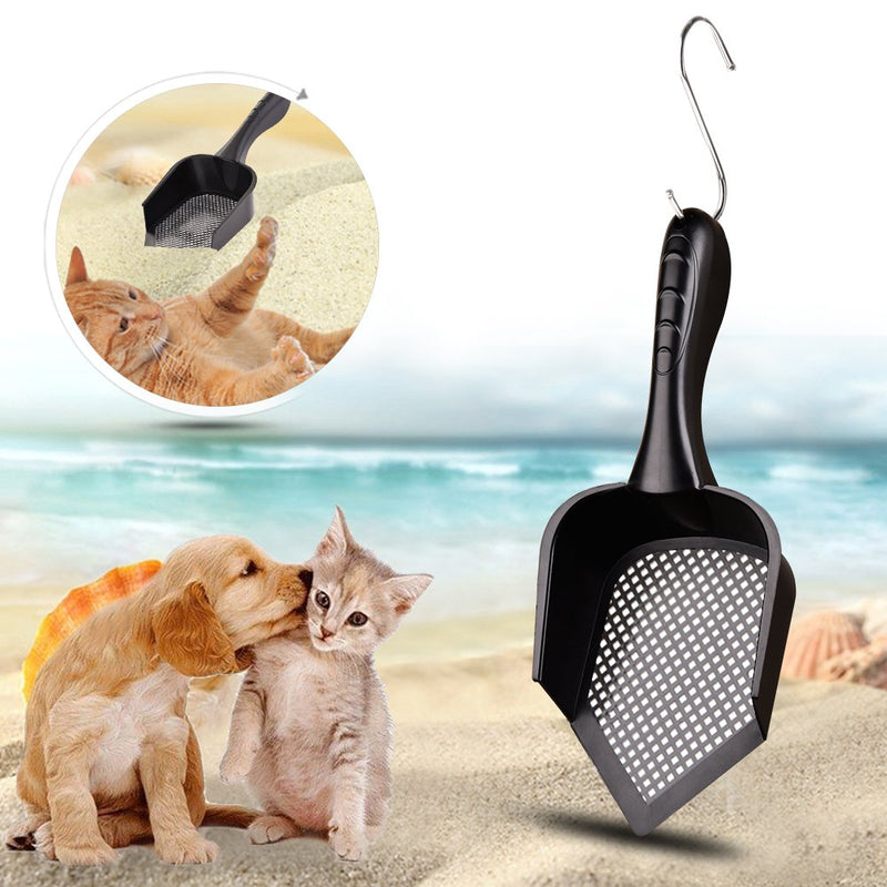 [Australia] - Bestmemories Cat Scooper Fine Sand Sifter Kitty Litter Scoop Sifter Kitty Litter Shovel Pointed End Cat Litter Scoop Pet Reptile Terrarium Bedding Litter Cleaner Corner Scoop Pet Poop Net Shovel Kit 