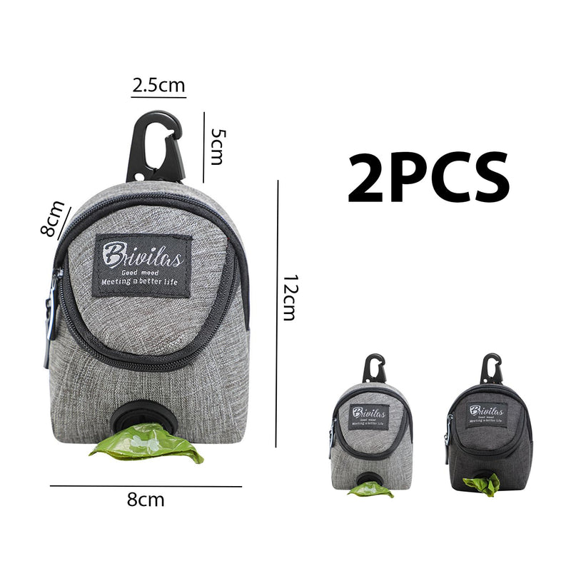 MEMOFYND 2-Piece Treat Bags for Dogs, Treat Bags for Dog Training with Integrated Poop Bag, Bags for Walking (Black, Grey) - PawsPlanet Australia