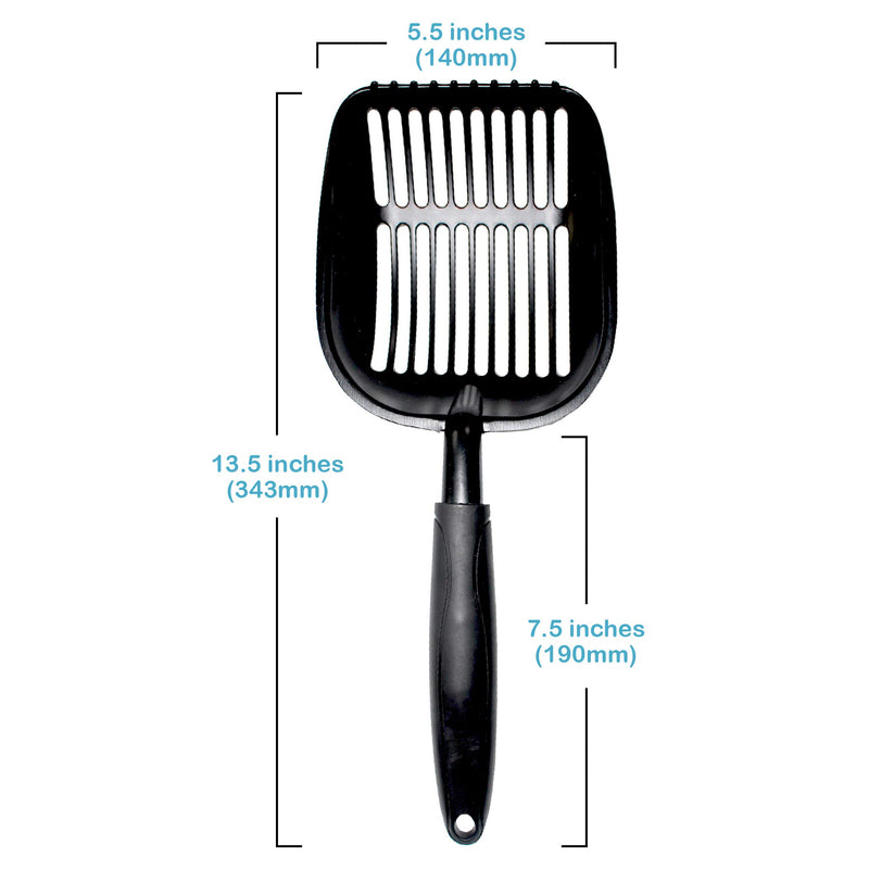 [Australia] - Pets First Cat Litter Scooper - Ergonomic & Easy Grip Design Deep Cleaning with A Non-Stick & No Residue Build-Up – Solid Aluminum, Waterproof - Bonus Hook - 1.75 x 13.25 x 5 