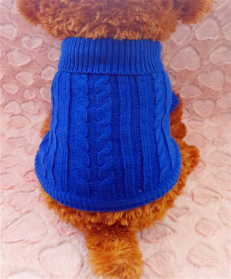 Ximkee Red Cute Pet Puppy Cat Dog Warm Jumper Sweater Knitwear Coat Apparel Clothes S (XS, Blue) XS - PawsPlanet Australia