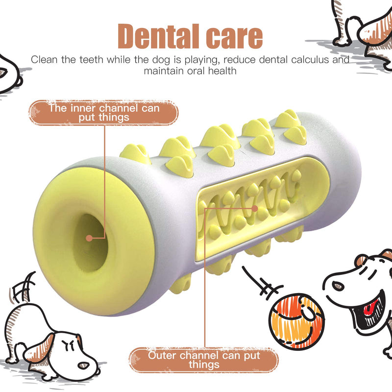 Sanwood Durable Pet Dog Teether Toy Dental Care Chewing Resistant Teething Molar Toothbrush Toy Interactive Training Chew Toy for Small Medium Dogs Grey Yellow - PawsPlanet Australia