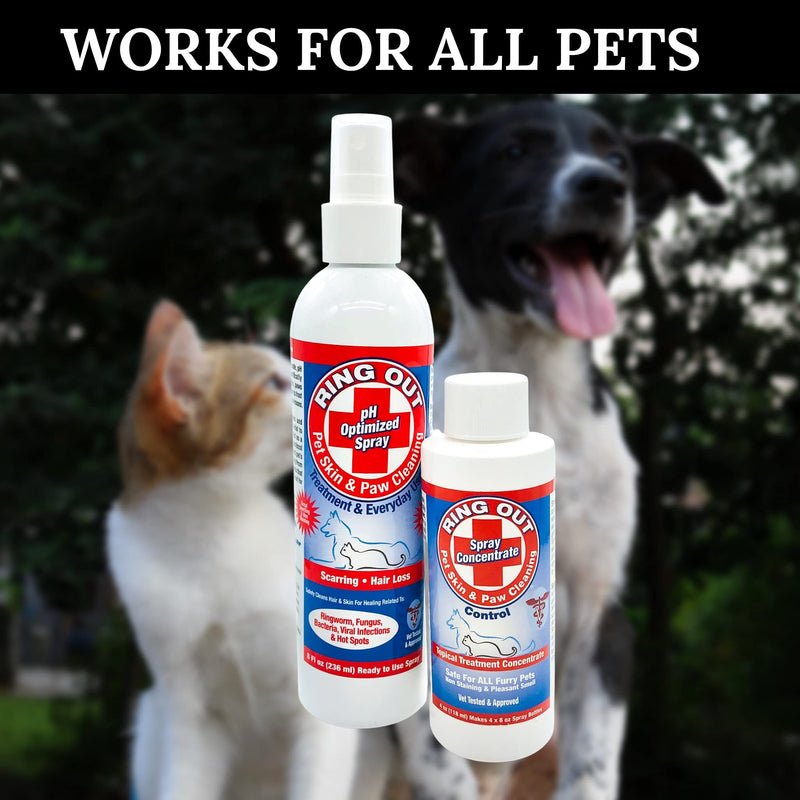 Ring Out for Pets: Control & Help Ringworm | Clean Pets Skin & Paws | Recovery & Itch Relief Calming Spray For Dog, Cat, Guinea Pig, Small or Large Animals/Pet. (Empty Applicator Bottle Included) - PawsPlanet Australia