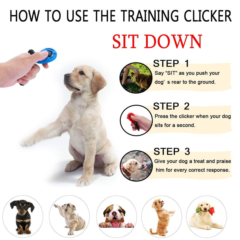 Winod Dog Training Clickers with Wrist Strap -2 Pack(Black +New Blue) - PawsPlanet Australia