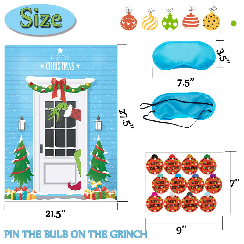 Pin the Grinch Christmas Game for Kids Grinch Party Decorations Christmas Grinch Game Xmas Activities Christmas Party Favors Grinch Christmas Decorations for Office Rooms New Year Party Favor Supplies - PawsPlanet Australia