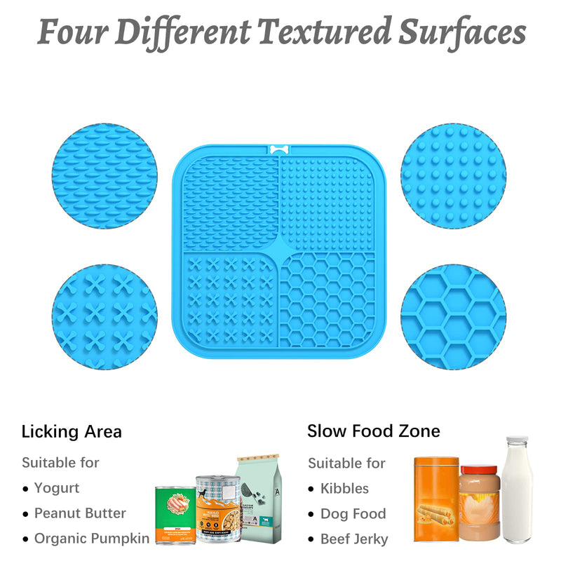 MateeyLife 3PCS Large Licking Mat for Dogs and Cats, Lick Mats with Suction Cups for Dog Anxiety Relief, Cat Lick Pad, Dog Enrichment Toys for Boredom Reducer, Dog Treat Mat for Bathing Grooming. Blue&Green&Orange - PawsPlanet Australia