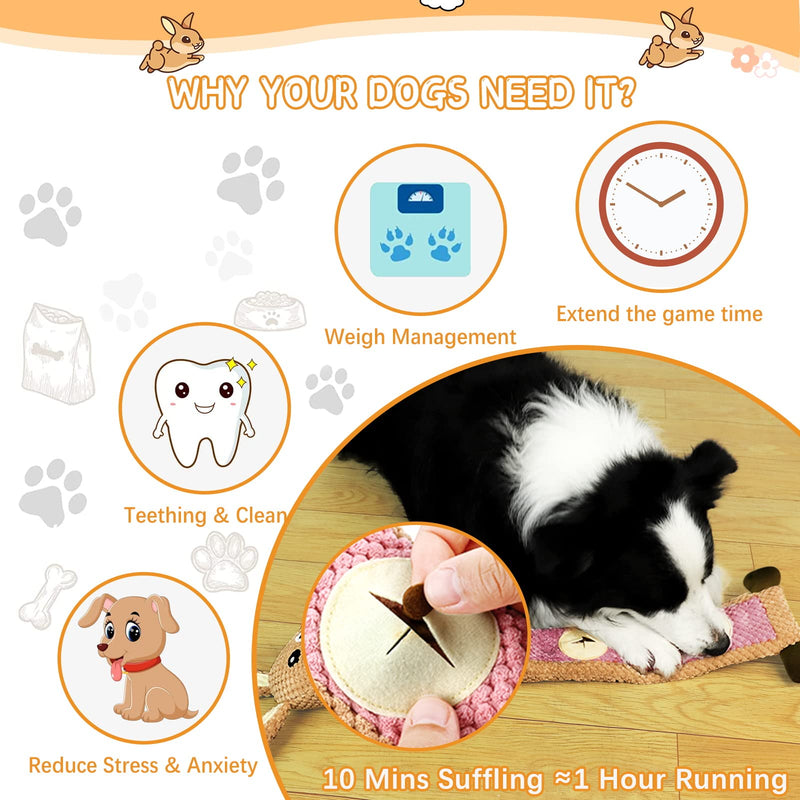 FWLWTWSS Intelligence toy for dogs, dog toy snuff, squeaker, interactive dog toy, dog toy intelligence for stress relief, boredom, for food instinct training rabbit - PawsPlanet Australia