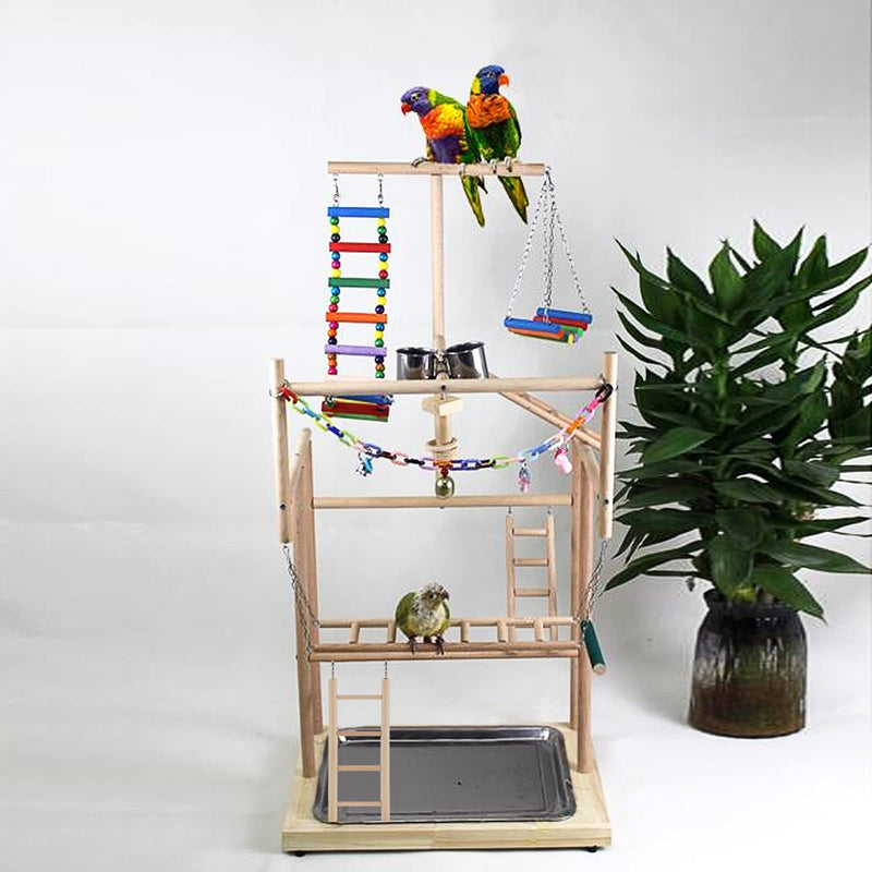 AHANDMAKER 4 Pcs Bird Step Wood Ladder, 4 Sizes Natural Wood Bird Climbing Bridage, Durable Birds Steps Climbing Bridge Wooden Ladder for Small Animal Parrot, Parakeet, Cockatoo, Lovebirds, Budgie - PawsPlanet Australia