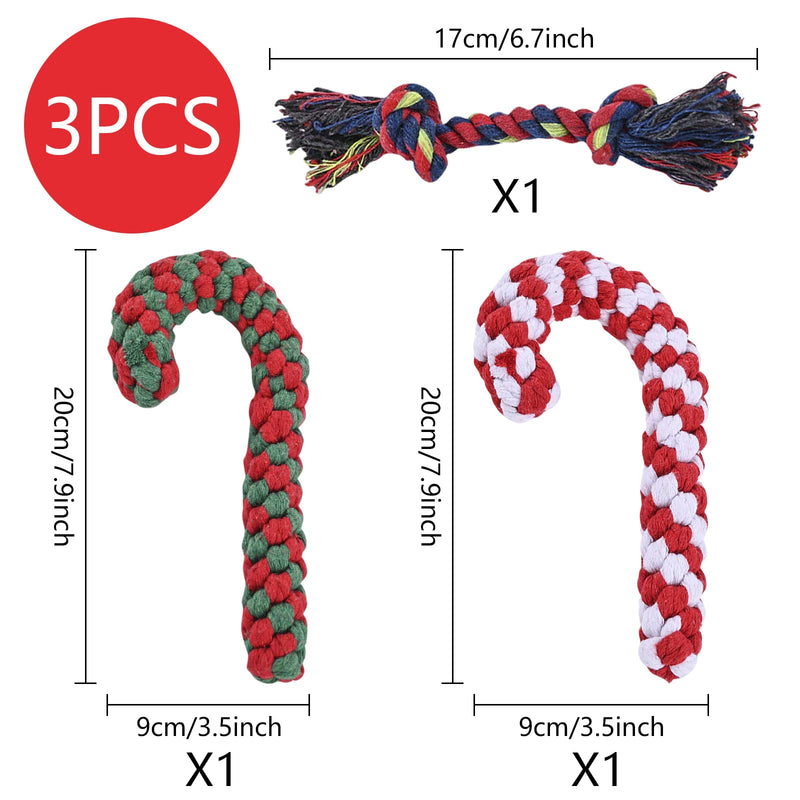 Dog toy, pack of 3 dog chew toys, dog toy indestructible, Christmas dog toy, dog toy Christmas, dog cuddly toy for medium-sized dogs, small dogs, puppy toy B - PawsPlanet Australia
