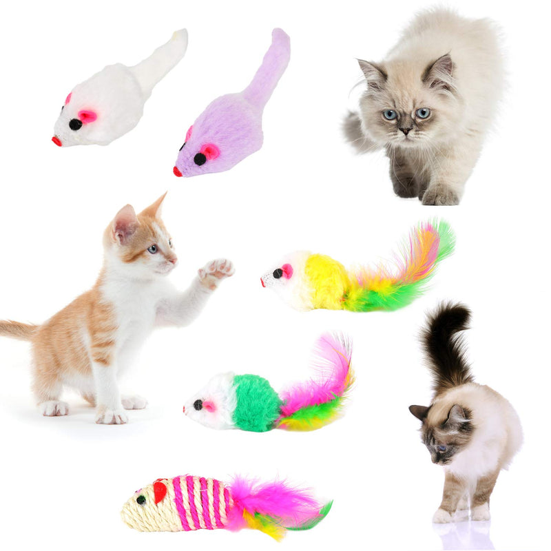 EKKONG Cat Toys, Kitten Toys, Cat Toys for Indoor Cats, Cat Feathers Wand, Cat Interactive Toys Set with Mouse Mice Balls and Bells Toys for Cats Kitty Kitten (20 Pcs) - PawsPlanet Australia