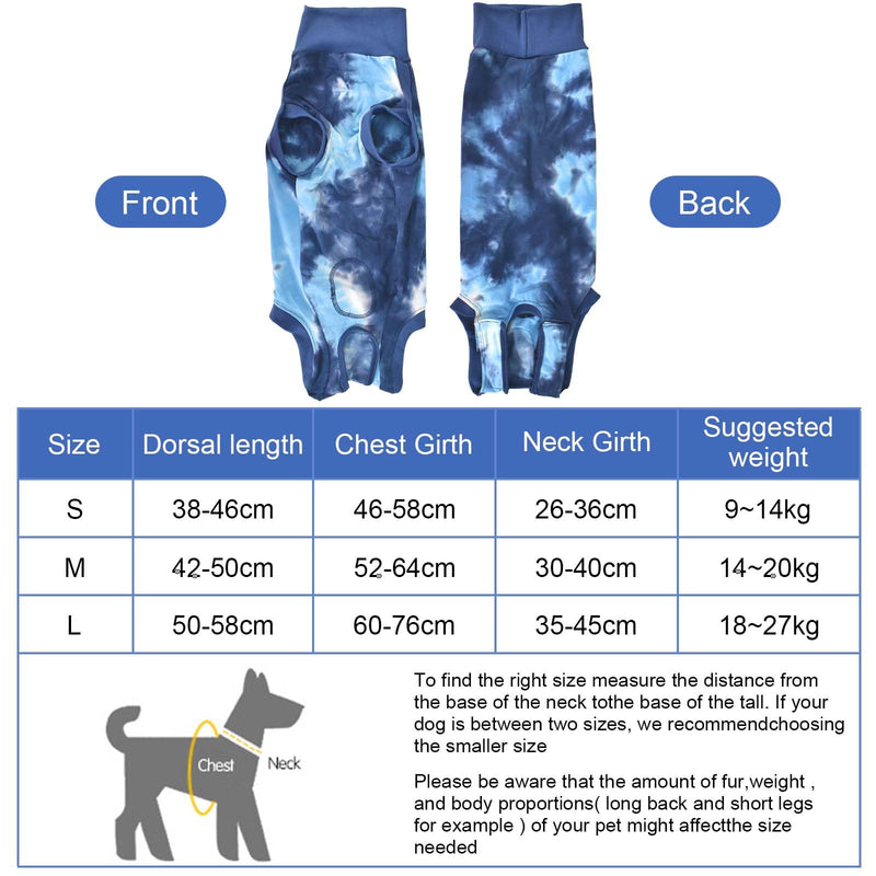 Recovery suit for dogs, wound protection for puppies, dog bodysuit after surgery castration male bodysuit for dogs after operations, replacement collar, prevents licking For small, medium and large dogs (L) L - PawsPlanet Australia