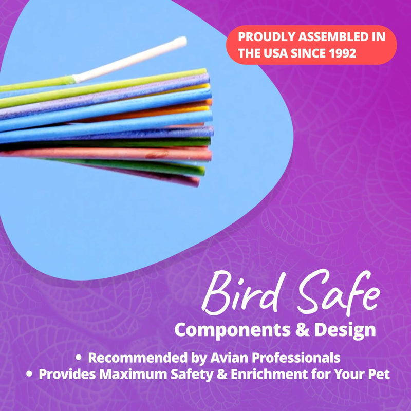 Super Bird Creations SB301 Chewable Paper Party Bird Toy with Colorful Lollipop Sticks, Large Size, 6.5” x 1.5” x 1.5”,Varies - PawsPlanet Australia