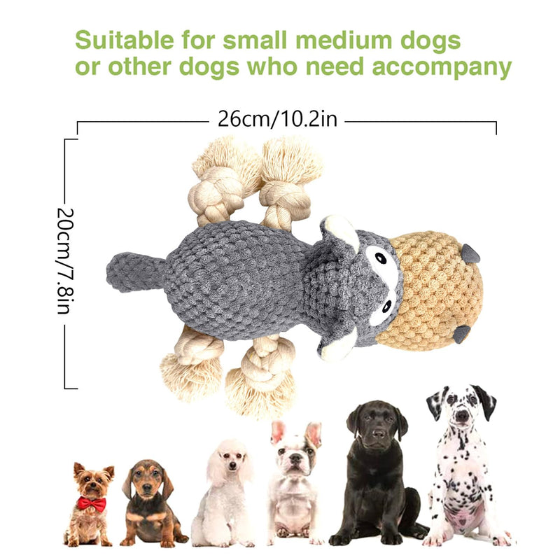 AEITPET Dog Toy for Large and Small Dogs, Stuffed Toy Dog Toys Dog Toy Squeaky Plush with Crinkle Paper, Puppy Toy Cuddly Toy for Dogs Grey_Hippopotamus - PawsPlanet Australia