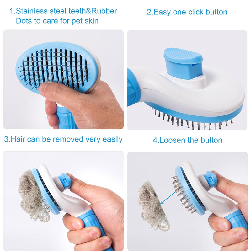 GYYYDSAI Dog Brush, Cat Brush Dog Comb Hair Removes Pet Hair Comb, Dog Grooming Pet Dog Hair Brush for Puppy Kitten Massage Removes Loose Undercoat, Mats, Tangled Hair, Shed Fur - PawsPlanet Australia