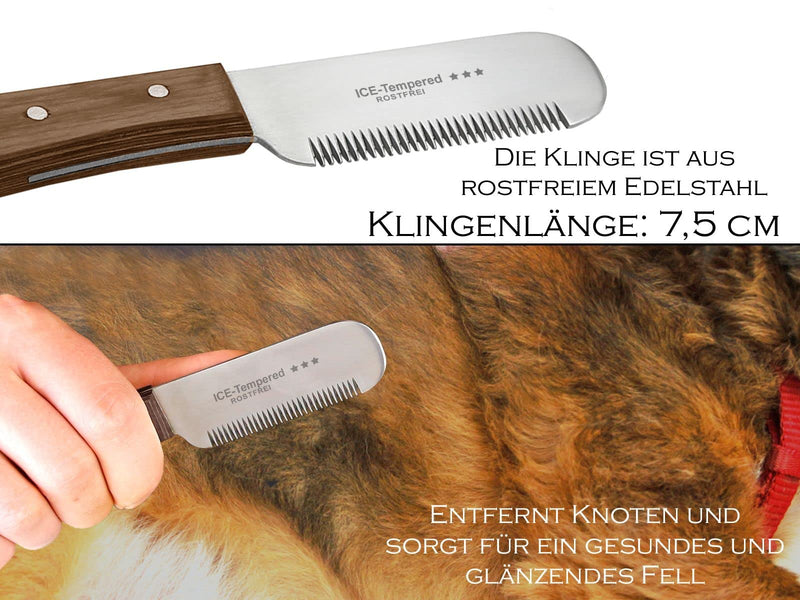 Trimming knife set for dogs and cats with fine and medium teeth, 2-piece grooming comb for dog fur, undercoat, fur knife, dog scissors, stainless steel knife, brand quality for long hair and short hair - PawsPlanet Australia