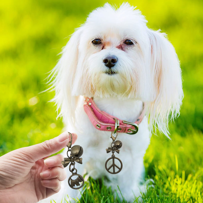 BIPY 6PCS Bronze Dog Collar Bells Loud Cat Collar Charms Bell Pet Necklace Pendant Decoration Durable Brass Bells for Small Medium Dogs Puppies Kittens Collar Accessories Harness Training - PawsPlanet Australia