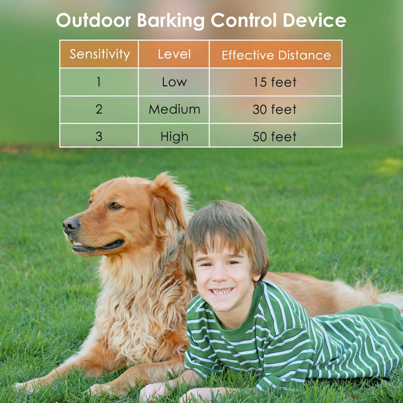 Lovtepets Anti Barking Device, 2020 New Upgrade Outdoor Anti Bark Deterrents with Adjustable Ultrasonic Level Control Safe for Any Size Dogs, Sonic Bark Deterrents, Bark Control Device Brown-Medium - PawsPlanet Australia