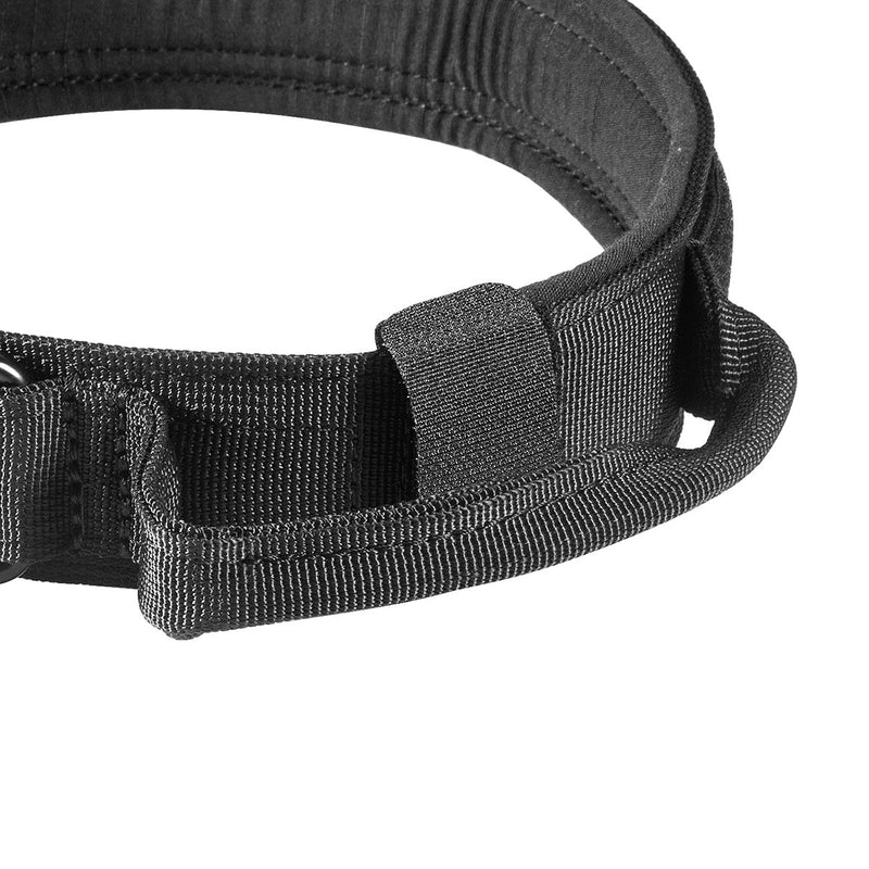 [Australia] - Motusamare Tactical Dog Collar Adjustable Military Training Collars with Control Handle Quick Release Metal Buckle 1.5" Black Medium 