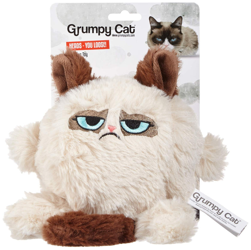 Grumpy Cat Head Dog Toy Multicolored (white / brown) - 20 cm clear - PawsPlanet Australia