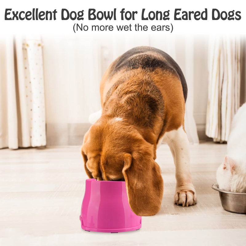 Long Ears Dog Bowl, Spaniel Dog Bowl, Pet Feeding Elevated Bowl for Food and Water, Non-slip Tall Feeder Bowl, Raised bowl for Small Medium Large Dog Breeds (Pink, M) - PawsPlanet Australia