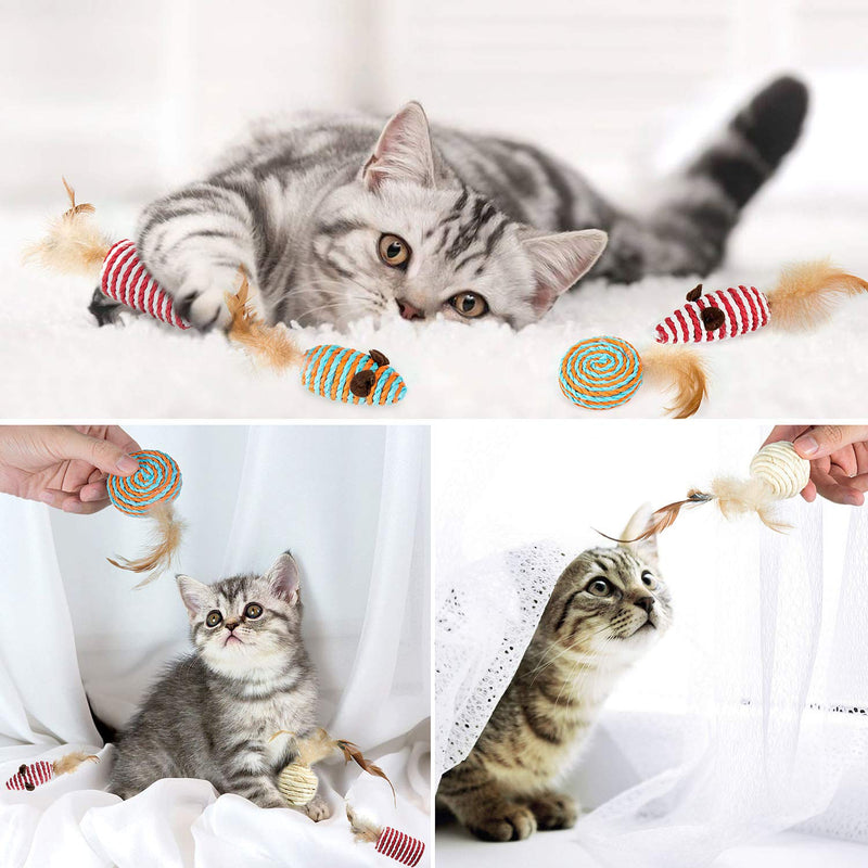 Comius Sharp 8 pieces cat toy, interactive cat toy set, cat toy, feather interactive toy for cats and kittens (A) A - PawsPlanet Australia
