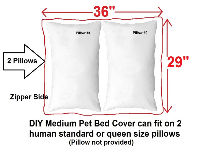 [Australia] - Dogbed4less DIY Do It Yourself Pet Pillow 2 Covers: Pet Bed Duvet Zipper External Cover + Waterproof Liner Internal Case in Medium or Large for Dog and Cat - Covers only 36"X29" Medium 1680 Nylon in Blue 