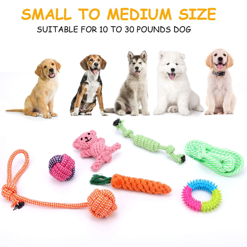 Puppy Rope Toy Pack for Aggressive Chewers, Small Dog Interactive Chew Toys for Teething Tug of War, Durable Pull Toys for Medium Dog 10pcs - PawsPlanet Australia