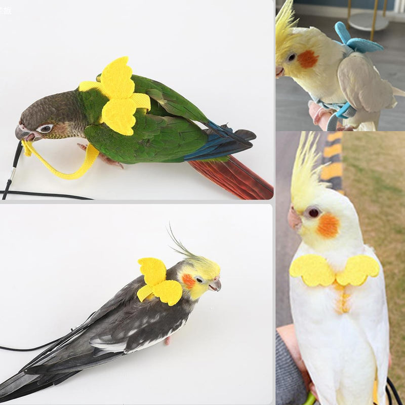 DKDDSSS Pack of 2 bird harness, parrot bird harness, flight harness, adjustable bird harness, bird leash harness, pet bird flight training rope for cockatiels, small medium parrots - PawsPlanet Australia