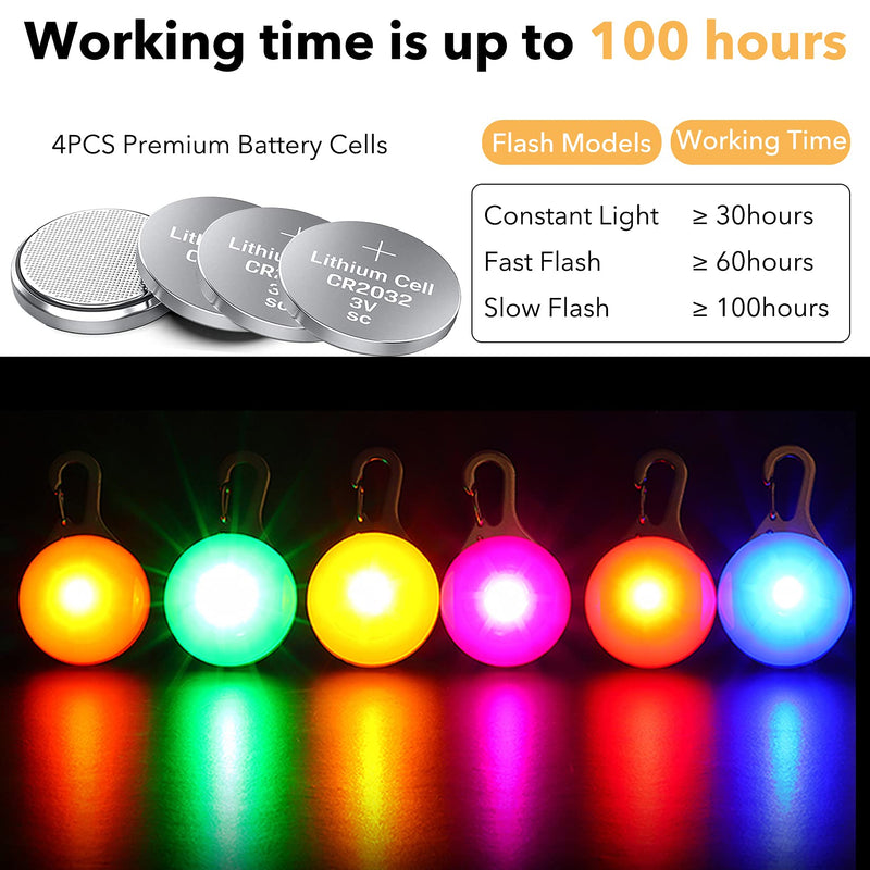 Homeet Dog Safety Flashing Light Clip-On LED Light Pendant Pet Light Collar with 3 Flashing Modes Safety Light for Dog Safety Pack of 6 - PawsPlanet Australia