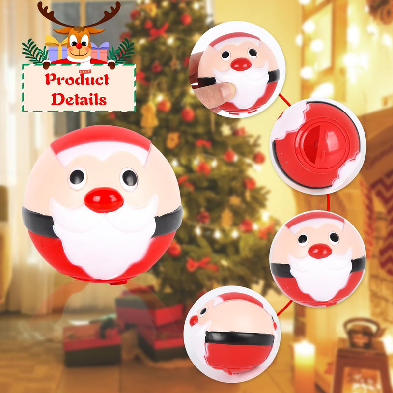 Jodsen Pack of 3 Christmas Dog Toy Ball 8.5 cm Dog Feeder Ball Toy Teeth Cleaning Chew Toy Dog Toy Training Ball Interactive Dog Toy Ball for Indoor Puppy Cat - PawsPlanet Australia