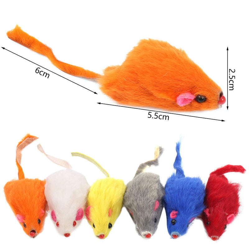 AKlamater Cat Toy Mouse, 12 Pcs Catnip Toys Mixed Fake Rainbow Mice Toys for Indoor Cats, Cat Scratch Mouse Pet Cat Toys (Random Color) - PawsPlanet Australia