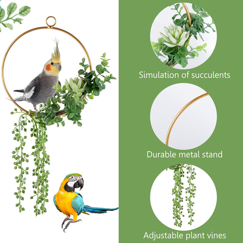 Succulents Simulation Parrot Swings- 7.9" Swing Perch Cage Parakeet Swing Bird Stand Perch Toys for Small & Medium Cockatoo Parakeet Canary - PawsPlanet Australia